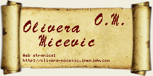 Olivera Mićević vizit kartica